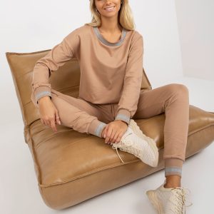 Wholesale Camel Damen Sweatshirt-Set with Hose