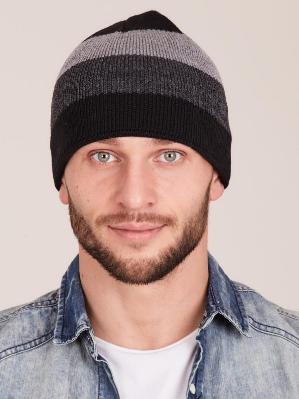 Wholesale Grey Striped Men's Hat