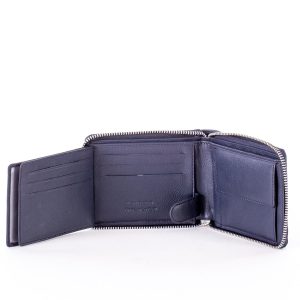 Wholesale Navy blue wallet for men in genuine leather