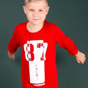 Wholesale Red blouse for boy with print