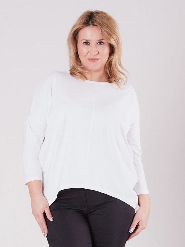 Wholesale Ecru asymmetrical blouse for women plus size