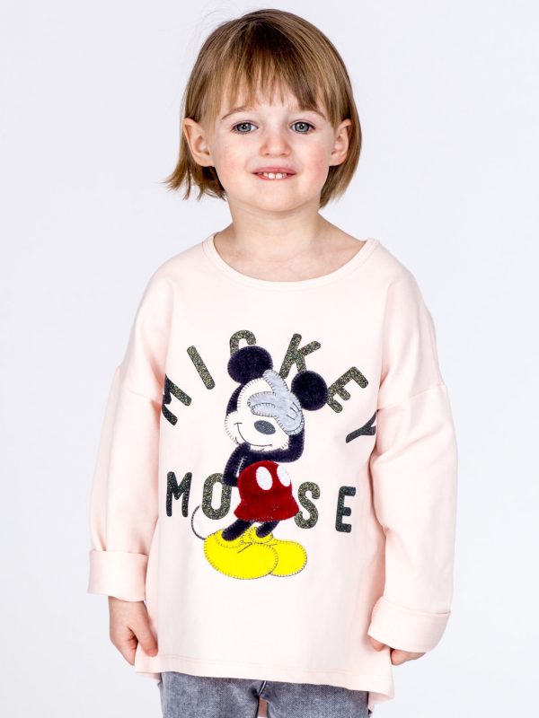 Wholesale Peach girl blouse with MICKEY MOUSE