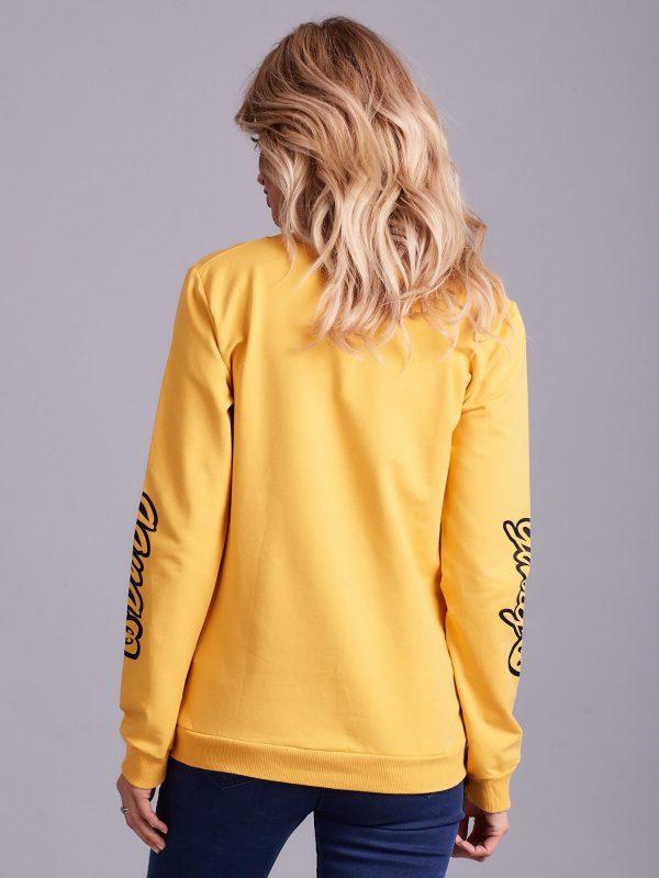 Wholesale Yellow Cotton Print Sweatshirt