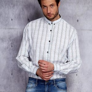 Wholesale Plus Size Men's White Checkered Shirt