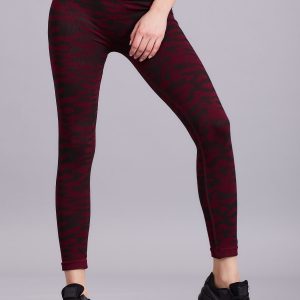 Wholesale Burgundy Pattern Sports Leggings