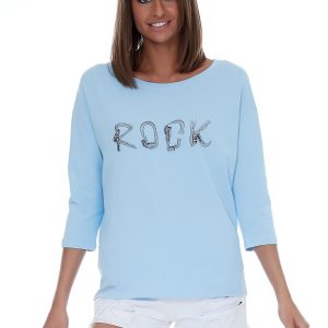 Wholesale Light blue blouse ROCK