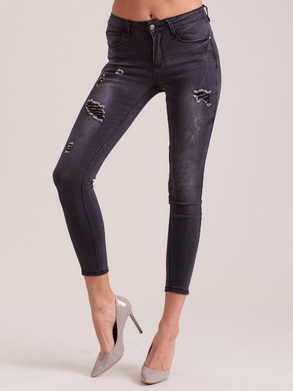 Wholesale Dark grey skinny jeans