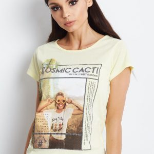 Wholesale Yellow T-shirt with girls print