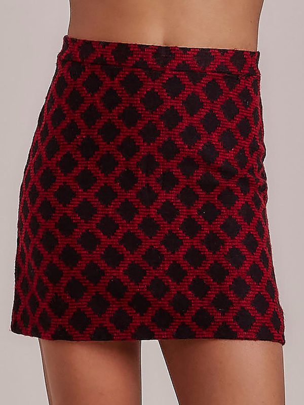 Wholesale Red skirt with diamonds