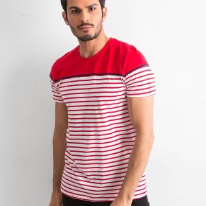 Wholesale Red striped t-shirt for men