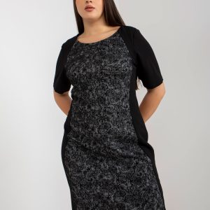 Wholesale Black Elegant Plus Size Short Sleeve Dress