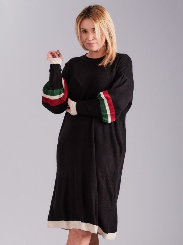 Wholesale Black Plus Size Knitted Dress