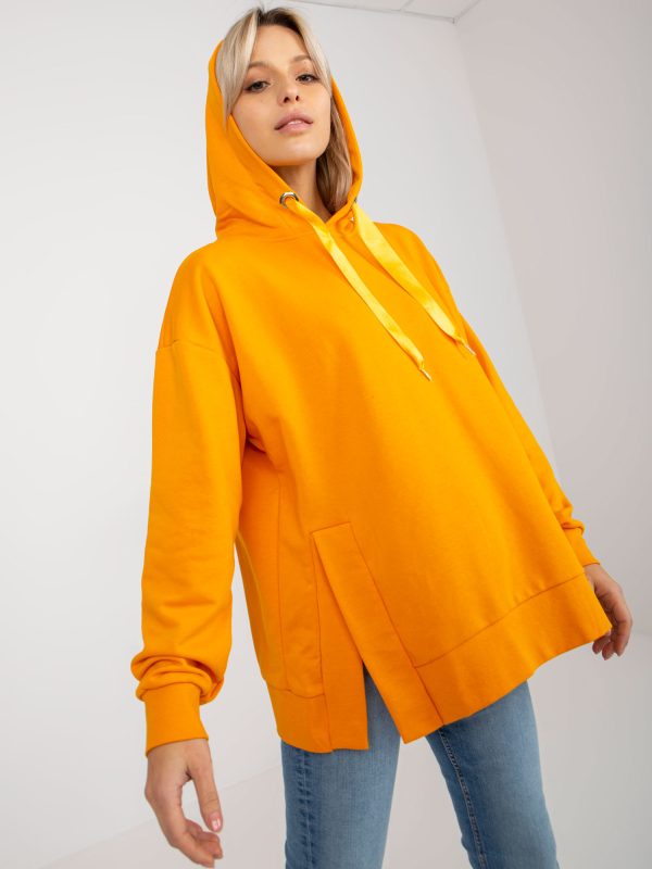 Wholesale Dark Yellow Sweatshirt with Hoodie and Trochet