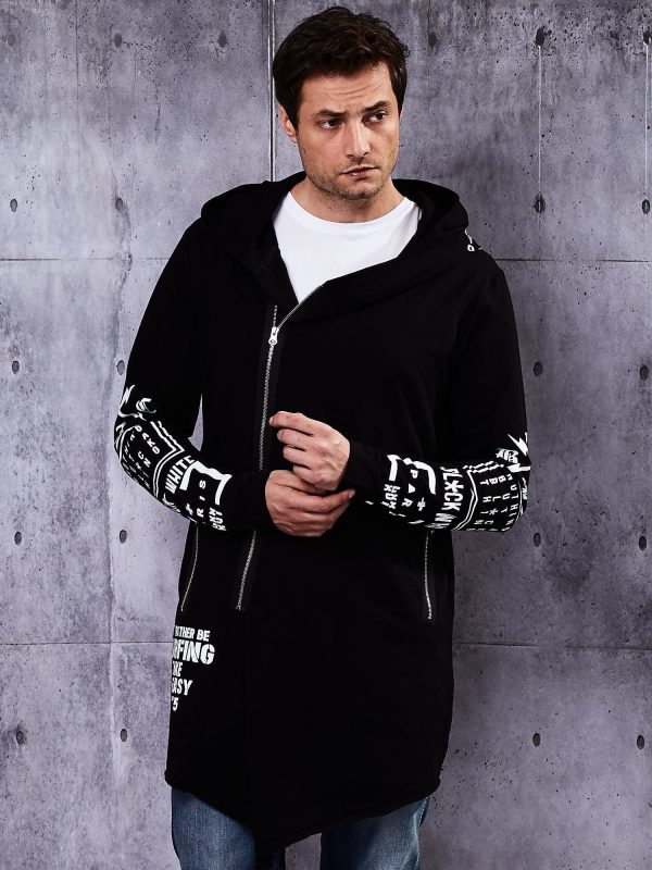 Wholesale Black sweatshirt for men with print on the back