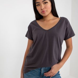 Wholesale Graphite classic T-shirt basic with V neckline Emory