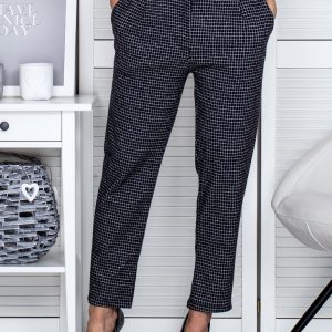 Wholesale Black Checkered Fabric Pants