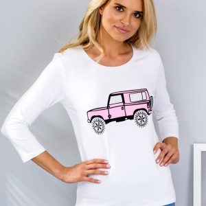 Wholesale White blouse with car