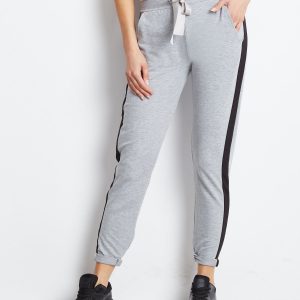 Wholesale Grey sweatpants with black stripe