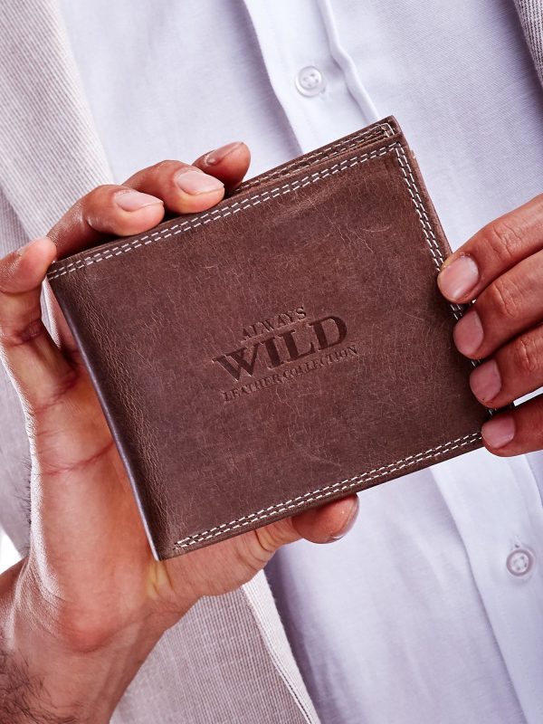 Wholesale Wallet for men brown with embossed inscription