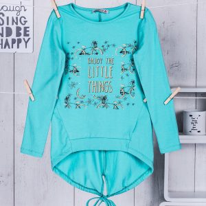 Wholesale Mint tunic for girl with bicycle print