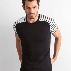 Wholesale Black T-shirt for men with stripes