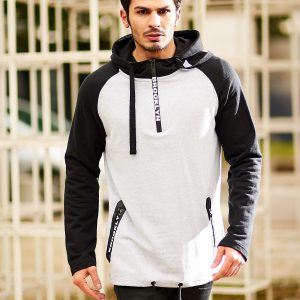 Wholesale Grey sweatshirt for men with text zippers