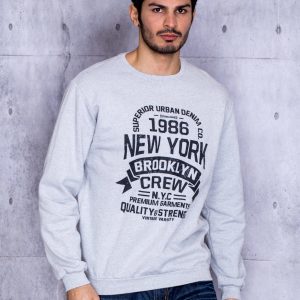 Wholesale Grey sweatshirt for men with urban print