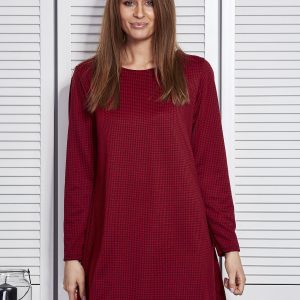 Wholesale Red checkered dress with oversize cut