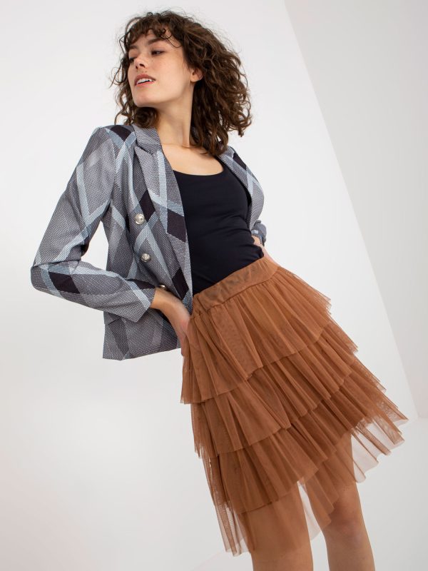 Wholesale Light brown tulle skirt with ruffles Suerta OCH BELLA