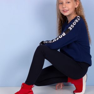 Wholesale Navy Blue Smooth Leggings For Girl