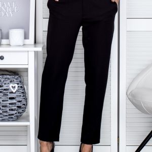 Wholesale Black pants with leather stripe