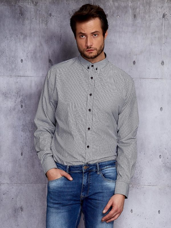 Wholesale White and black plaid shirt for men PLUS SIZE