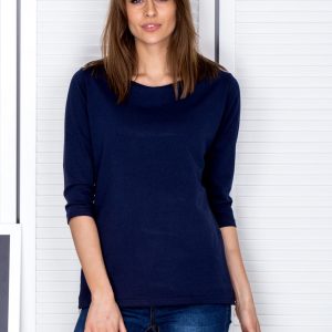 Wholesale Navy blue blouse with side zippers