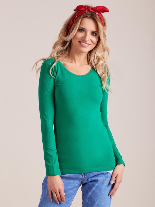 Wholesale Green Long Sleeve Blouse