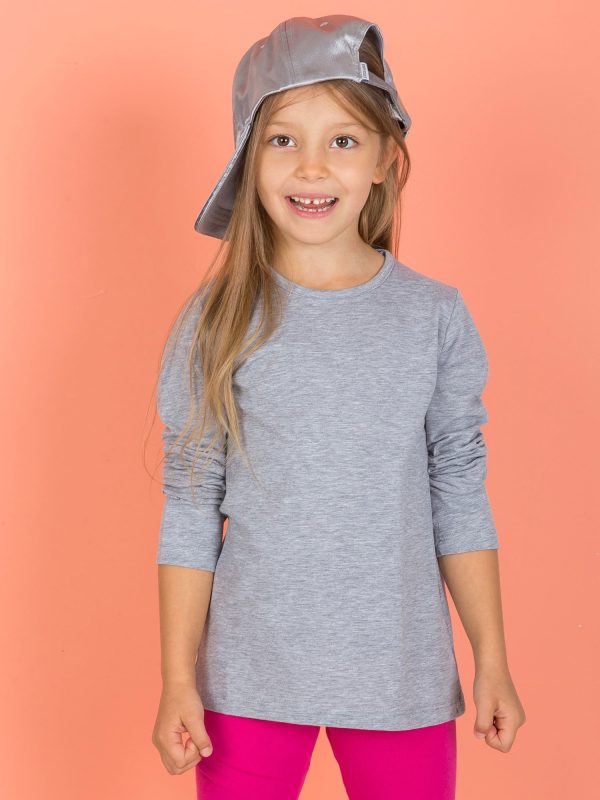 Wholesale Grey Long Sleeve Kid Blouse