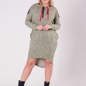 Wholesale Khaki asymmetrical dress PLUS SIZE