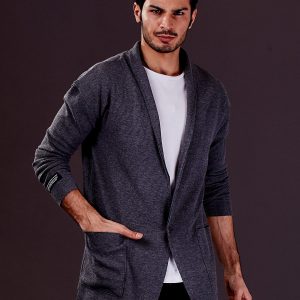 Wholesale Dark grey sweatshirt for men with pockets