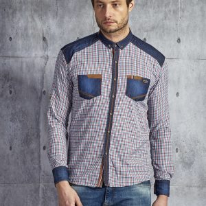 Wholesale Men's small checkered cotton shirt multicolor PLUS SIZE