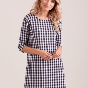 Wholesale Women's Black Checkered Dress