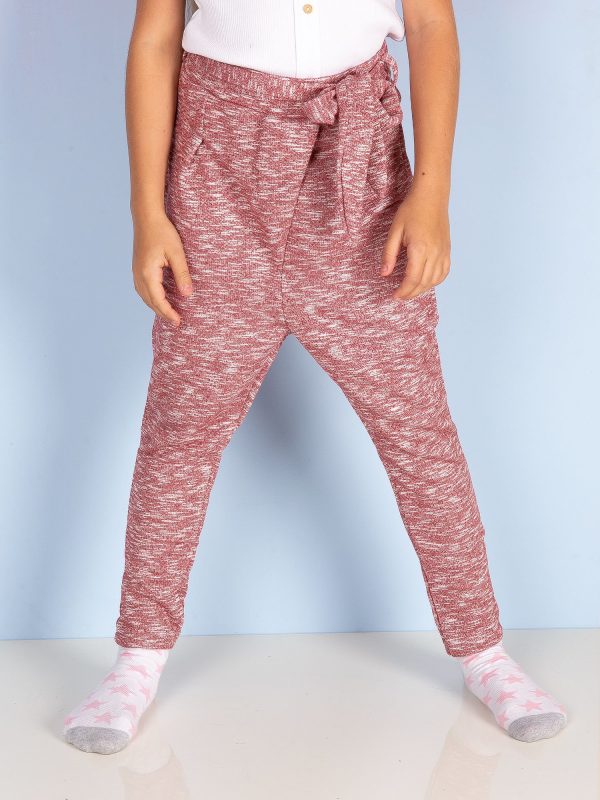 Wholesale Burgundy sweatpants for girl with binding