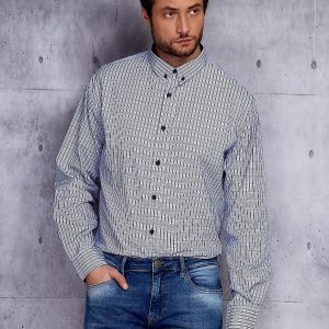 Wholesale Men's blue shirt petite checkered PLUS SIZE