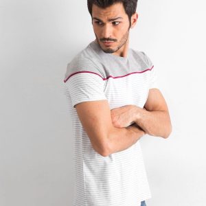 Wholesale Grey striped men's t-shirt