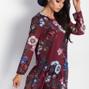 Wholesale Burgundy floral dress