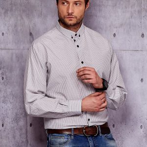 Wholesale Beige Shirt Men's Colorful Checkered Pattern PLUS SIZE