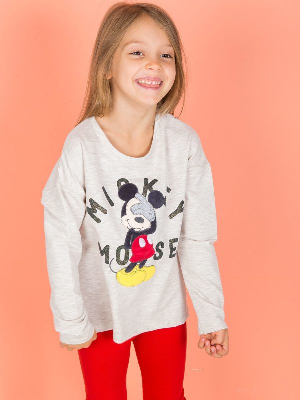 Wholesale Beige blouse for girl MICKEY MOUSE