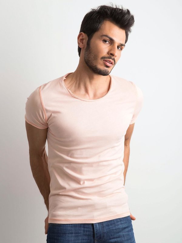 Wholesale Light Pink Plain Men's T-Shirt