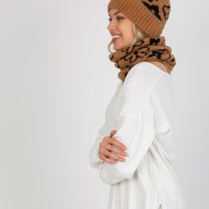 Wholesale Camel Black Women's Winter Hat with Tassel