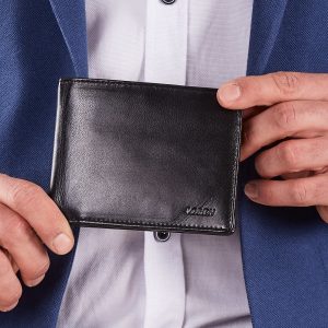 Wholesale Men's leather wallet without clasp black