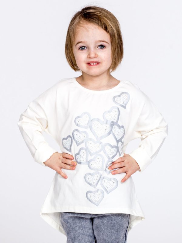 Wholesale Ecru blouse for girl in hearts