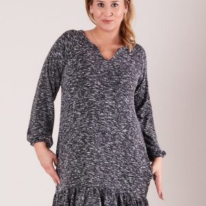 Wholesale Grey Plus Size Ruffle Dress